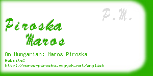 piroska maros business card